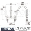 Bristan Quest Deck Sink Mixer Tap Dimensions